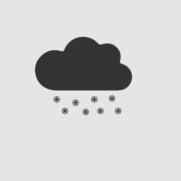 Снежная Икона Плоская Черная Пиктограмма Сером Фоне Векторная Иллюстрация — стоковый вектор