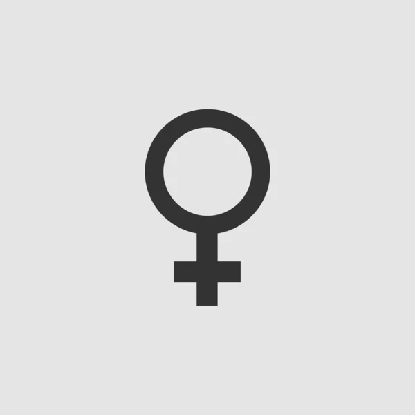 Vrouwelijk Icoon Plat Zwart Pictogram Grijze Achtergrond Vector Illustratie Symbool — Stockvector