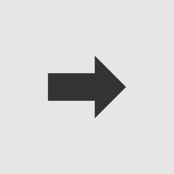 Arrow Icon Flat Black Pictogram Grey Background Vector Illustration Symbol — Stock Vector
