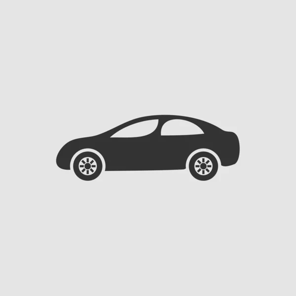 Sedan Icoon Plat Zwart Pictogram Grijze Achtergrond Vector Illustratie Symbool — Stockvector