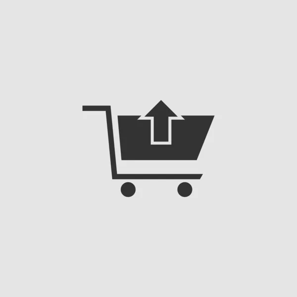 Eliminar Icono Del Carrito Compras Plana Pictograma Negro Sobre Fondo — Archivo Imágenes Vectoriales