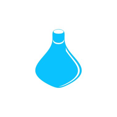 Amforo simgesi düz. Beyaz arka planda mavi resim. Vektör illüstrasyon sembolü