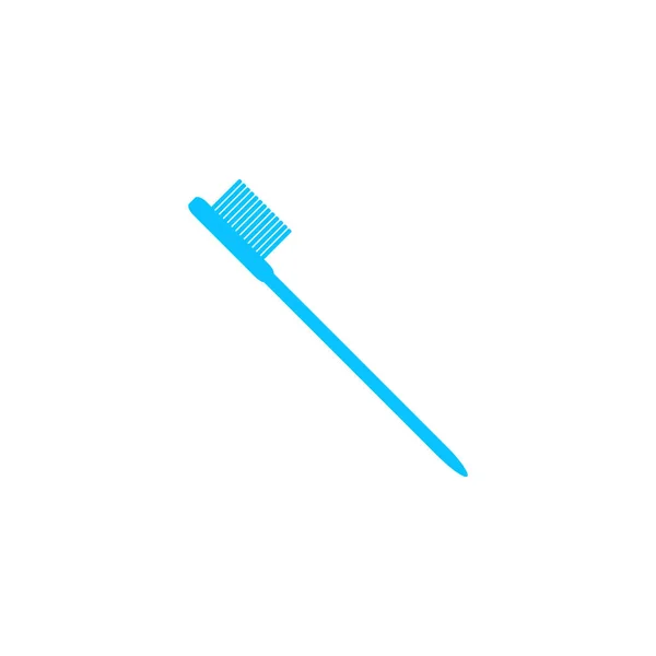 Tandenborstel Icoon Plat Blauw Pictogram Witte Achtergrond Vector Illustratie Symbool — Stockvector