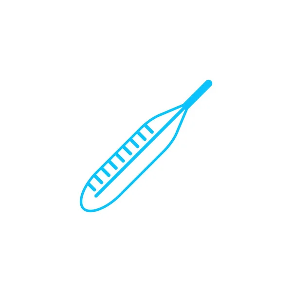 Ikona Termometru Medycznego Płaska Niebieski Piktogram Białym Tle Symbol Ilustracji — Wektor stockowy