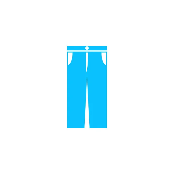 Ikona Džínových Kalhot Plochá Modrý Piktogram Bílém Pozadí Symbol Vektorové — Stockový vektor