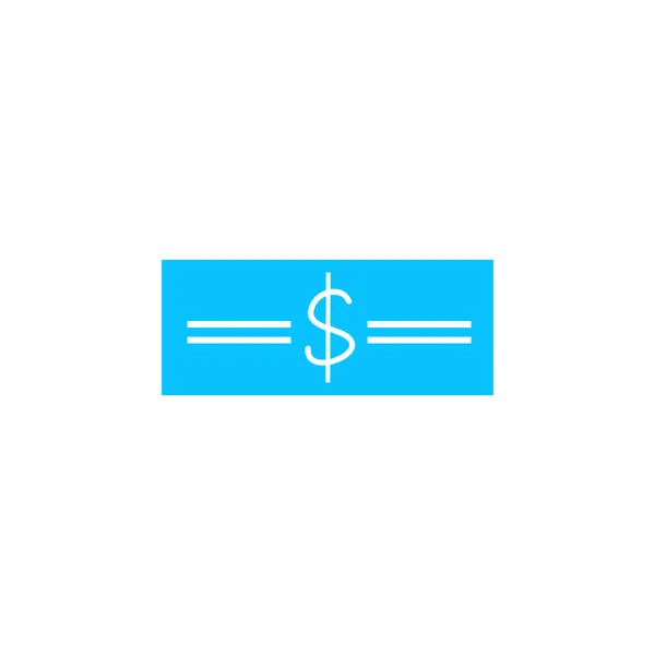 Geld Pictogram Plat Blauw Pictogram Witte Achtergrond Vector Illustratie Symbool — Stockvector