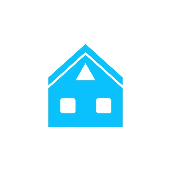 Ícone Casa Plano Pictograma Azul Sobre Fundo Branco Símbolo Ilustração — Vetor de Stock