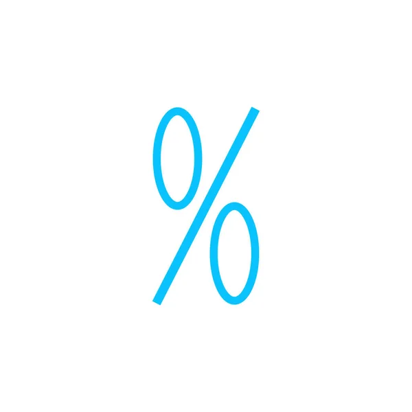 Icône Pourcentage Plate Pictogramme Bleu Sur Fond Blanc Illustration Vectorielle — Image vectorielle