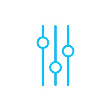 Ekolayzır simgesi düz. Beyaz arka planda mavi resim. Vektör illüstrasyon sembolü