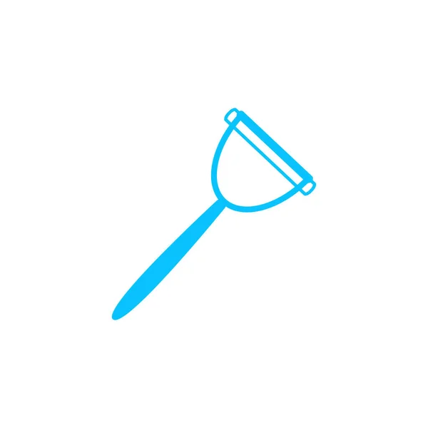 Utensili Cucina Pelapatate Icona Piatto Pittogramma Blu Sfondo Bianco Simbolo — Vettoriale Stock