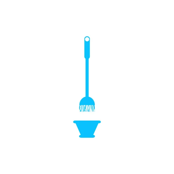 Mop Bucket Icon Flat Blue Pictogram White Background Vector Illustration — Stock Vector