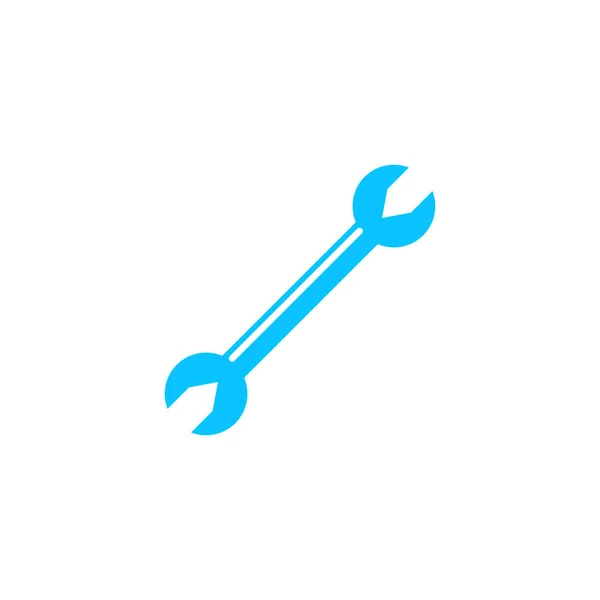 Wrench Icon Flat Blue Pictogram White Background Vector Illustration Symbol — Stock Vector