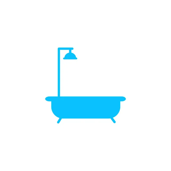 Εικονίδιο Μπάνιου Επίπεδο Μπλε Εικονόγραμμα Λευκό Φόντο Σύμβολο Διανυσματικής Απεικόνισης — Διανυσματικό Αρχείο