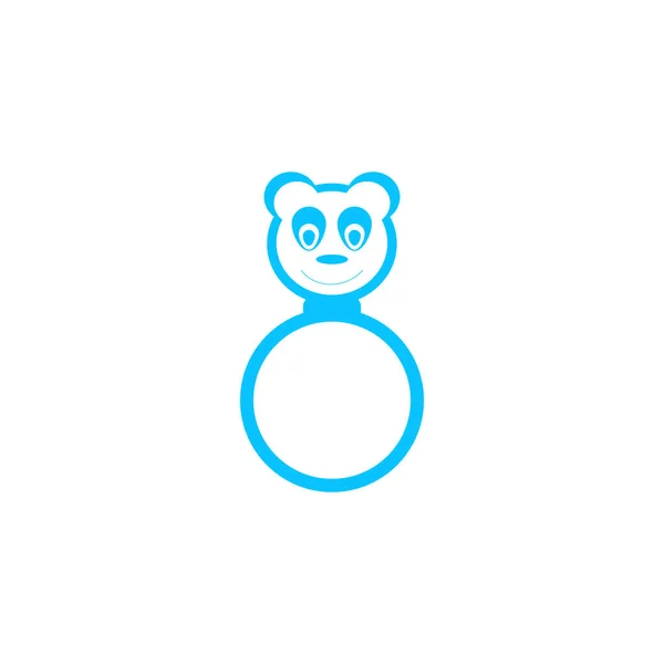 パンダのラトルアイコンフラット 白い背景に青いピクトグラム ベクターイラスト記号 — ストックベクタ