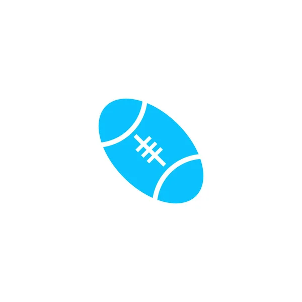 橄榄球图标平 白色背景上的蓝色象形文字 矢量图解符号 — 图库矢量图片