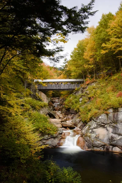 Oluklu Gorge Kapalı Köprüsü Nde Sonbahar — Stok fotoğraf