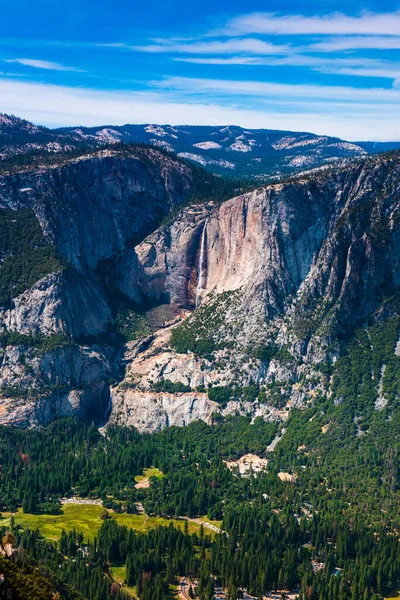 Yosemite Övre Och Nedre Fall Från Sentinel Kupol — Stockfoto
