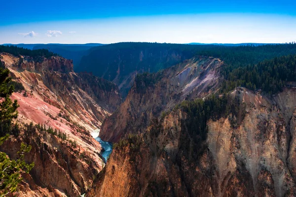 Rzeka Yellowstone Jej Kanion — Zdjęcie stockowe