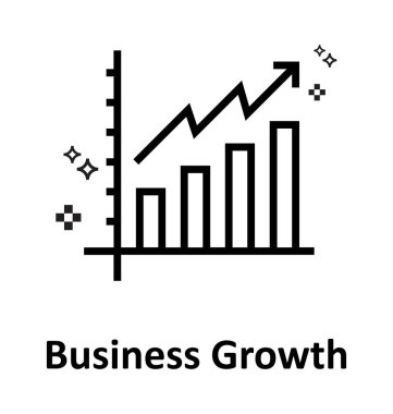 İş büyüme satırı düzenlenebilir vektör simgesi 