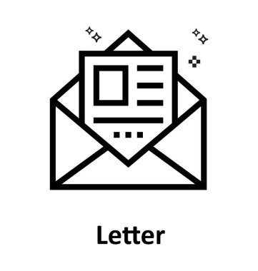 Mektubu satırı düzenlenebilir vektör simgesi 