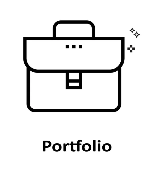 Portafolio Línea Editable Vector Icono — Archivo Imágenes Vectoriales