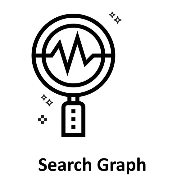 Search Graph Line Editable Vector Icon — Stock Vector