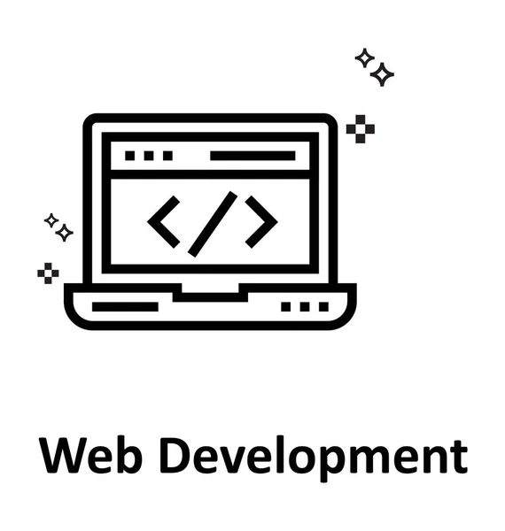 Web Ontwikkeling Lijn Bewerkbare Vector Icon — Stockvector