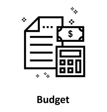 Bütçe satırı düzenlenebilir vektör simgesi 