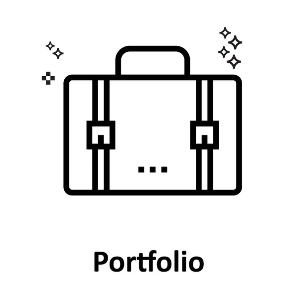 Portafolio Línea Editable Vector Icono — Archivo Imágenes Vectoriales