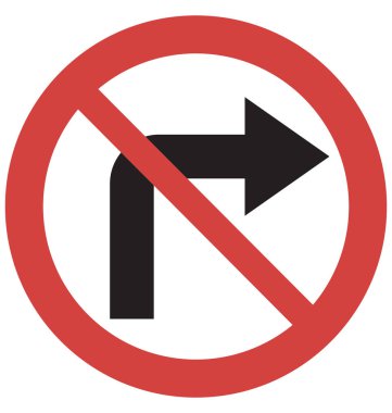 Dur çevirmek doğru vektör simgesi