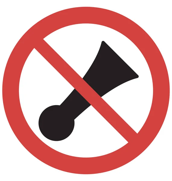 Stop Horn Vector Icono — Vector de stock