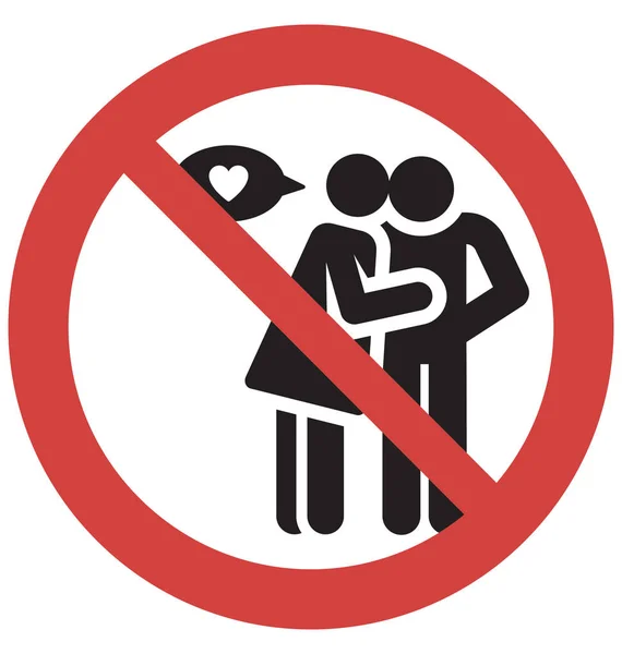 Stop Romance Vector Icon — Stock Vector