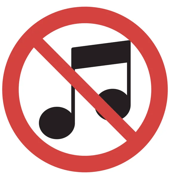 Stop Música Ruido Vector Icono — Vector de stock