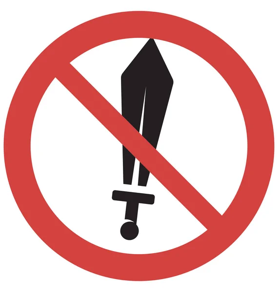 Stop Sword Vector Ícone — Vetor de Stock