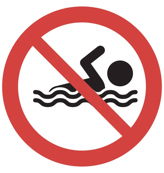 Stop Swimming Vector Icon — Stock Vector