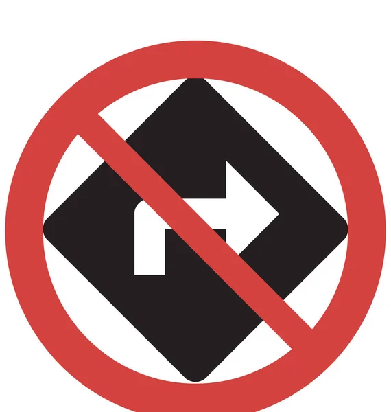 Stop Gire Derecha Vector Icono — Archivo Imágenes Vectoriales