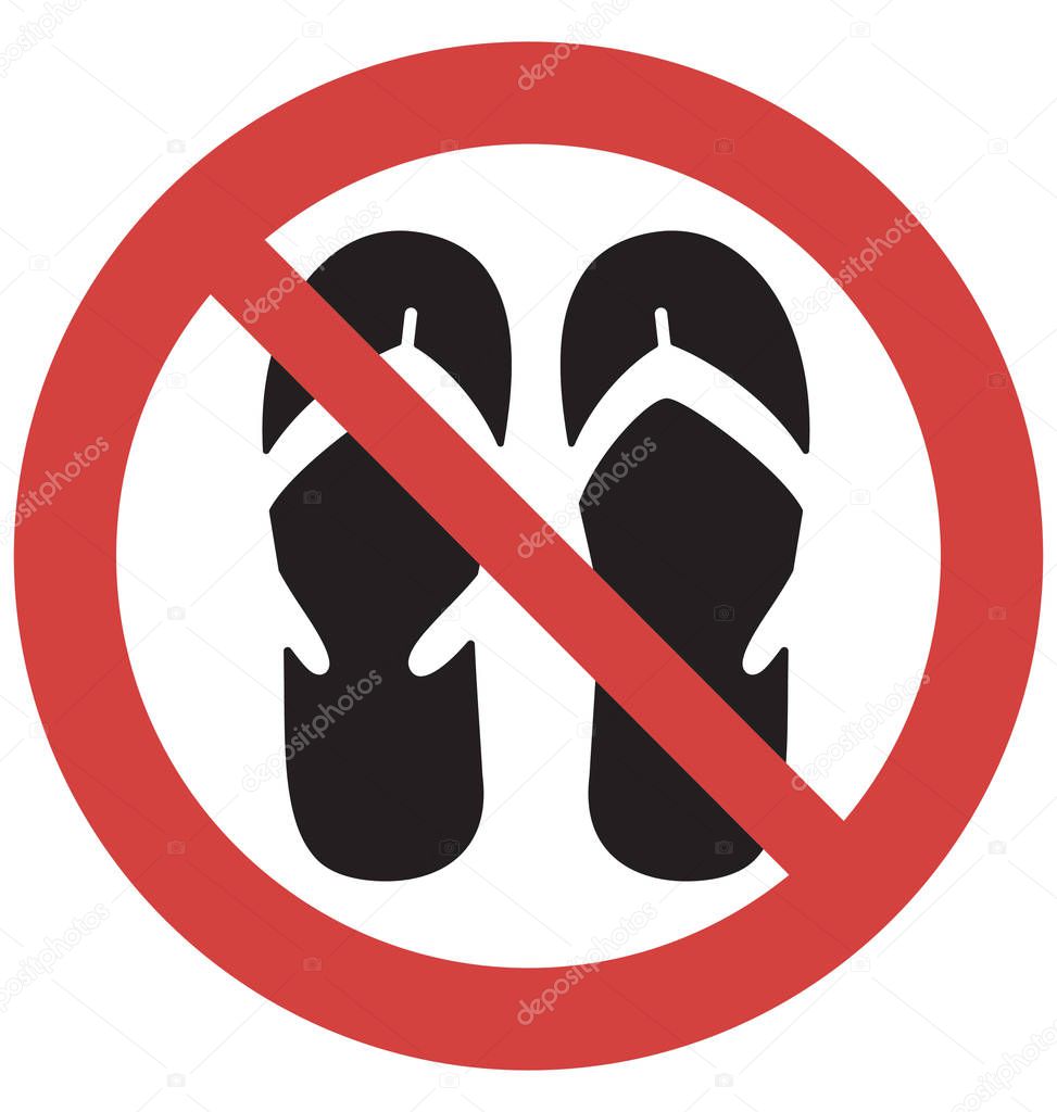 Stop Flip Flops Vector Icon
