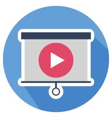 Kurulu renk vektör düzenlenebilir simgesi video sunumu