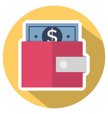Para cüzdan renk vektör düzenlenebilir simgesi