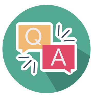 Soru cevap renk vektör düzenlenebilir simgesi