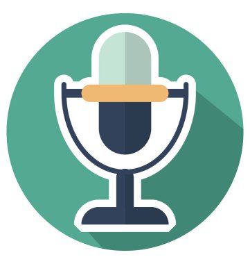 Mikrofon renk vektör düzenlenebilir simgesi