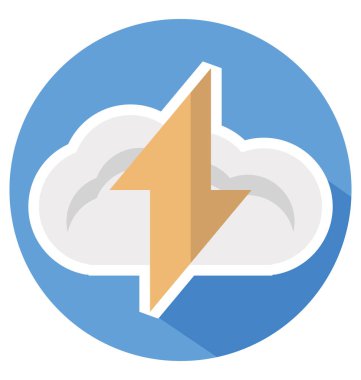 Bulut fırtına renk vektör düzenlenebilir simgesi