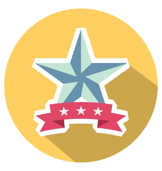 Star Badge Color Vector Editable Icon — Stock Vector