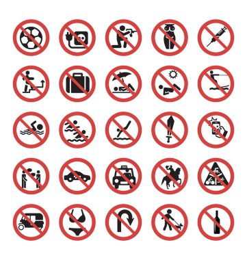 yasak ve yasak vektör simgesi