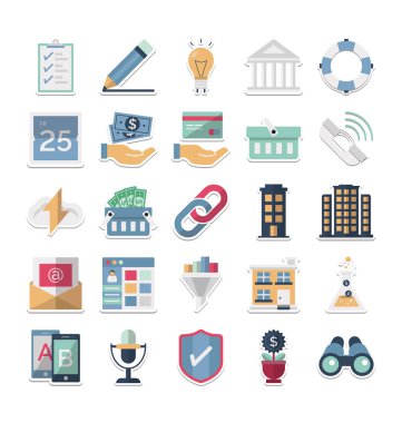 İş ve finans renk vektör simgesi