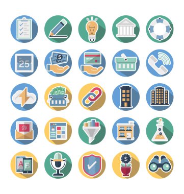 İş ve finans renk vektör simgesi