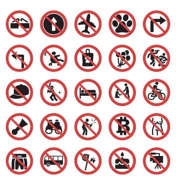 forbidden and prohibited Vector Icon