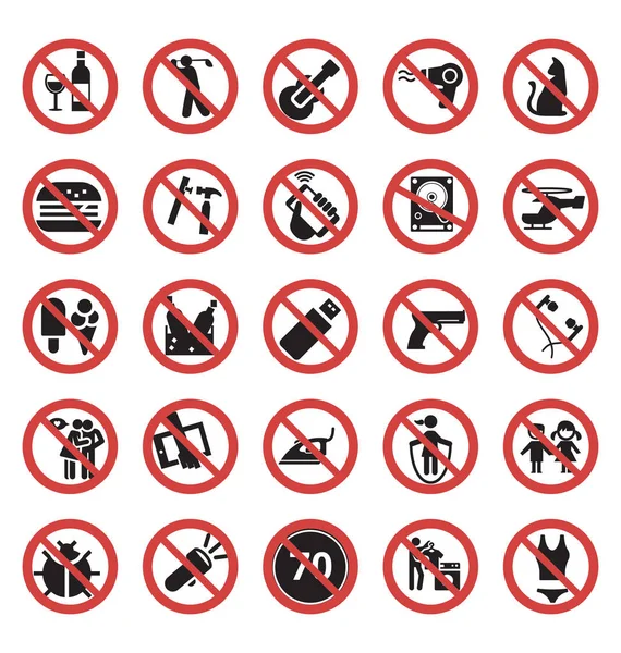 yasak ve yasak vektör simgesi