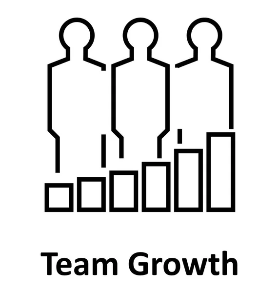 Ligne Croissance Équipe Icône Isolée Vectorielle Modifiable — Image vectorielle