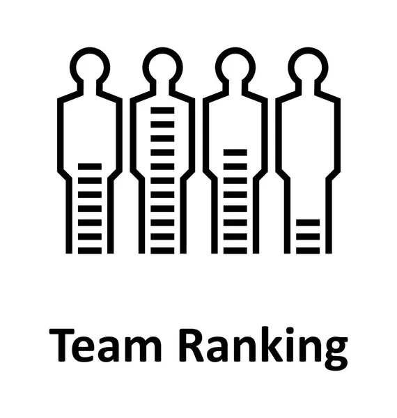 Team Ranking Line Vector Icône Isolée Modifiable — Image vectorielle